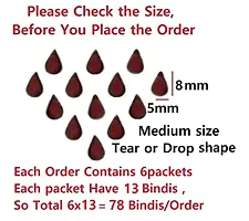 Fashions Tear Drop Tilak Bindis Maroon Velvet Kumkum Bindi For Women (Bindis For Girls)-thumb3