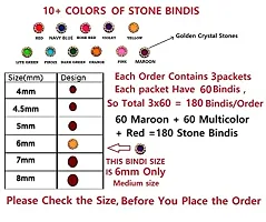 Fashions Multicolour Red Maroon Colour Kumkum Sindoor Pottu Bindee For Girls Fancy Stone Bride Bindi Sticker For Women Wedding (Size 6Mm - Pack Of 180 Bindis)-thumb1