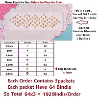 Fashions Big Size Golden Crystal Stone Bindis Kumkum Sticker Diamond Large Round Bindiya Set Bindi For Women (Pack Of 3 Sheets Big Size 4Mm)-thumb1