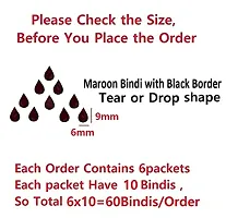 Fashions Tear Drop Tilak Bindis Maroon Velvet Kumkum Bindi For Women (Tear Drops Bindis For Women)-thumb1