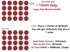 Fashions Round Tilak Bindi Maroon Colour Bindis For Women Bindi Large Size For Ladies (12Mm Size,Pack Of 400 Bindis)-thumb1