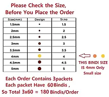 Fashions Velvet Red Bindis For Ladies Small Size Sticker Bindi For Women and Girls (Size 4Mm,Pack Of 180 Bindis)-thumb2