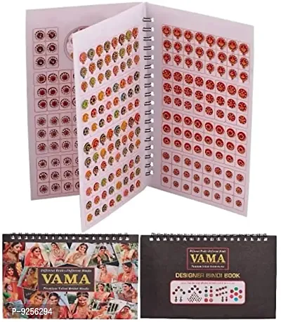 Fashions Multicolour Stone Border Kumkum Sticker Designer Spiral Bindi Booklet Bride For Women (372 Full Stone Bindi Book)