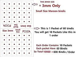 Fashions Plain Sticker Bindis Ladies Maroon Small Tikili Bindi For Girls and Women (3Mm Size,Pack Of 600 Bindis)-thumb1