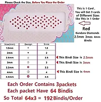Fashions Diamond Crystal Stone Red Bindi Bindiya Kumkum Sticker Combo Set Bindi For Women (3 Sheets Mix Sizes)-thumb2