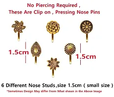 THANU'S CRAFT Press on Nose pin Without Piercing Nose ring stud gold oxidised Jewellery For Ladies  Girls-thumb1