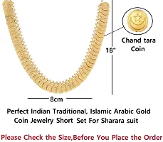 Vama Fashion Gold Plated Traditional Wedding Jewellery moon star Chand Tara Coin Short Necklace Set For Girls  Women-thumb1