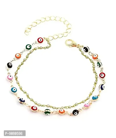 Premium Evil Eye Jewellery Pearls Beads Surakhsha Protection Bracelet For Loved Ones-thumb0