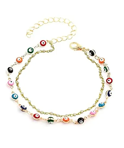 Premium Evil Eye Jewellery Pearls Beads Surakhsha Protection Bracelet For Loved Ones