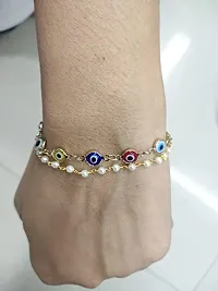 Premium Evil Eye Jewellery Pearls Beads Surakhsha Protection Bracelet For Loved Ones-thumb1