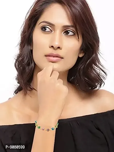 Stylish Evil Eye Beads Charm Hand Suraksha Kavach Nazar Rakhi Bracelet For Women And Girls-thumb3
