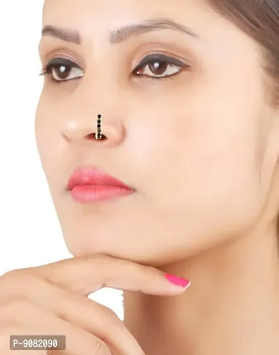 Stylish Black Nose Ring Studs Without Piercing Body Piercing Nose Pin For Women.-thumb4
