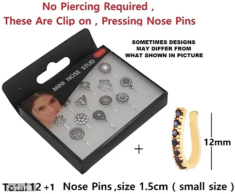 Stylish Black Nose Ring Studs Without Piercing Body Piercing Nose Pin For Women.-thumb3