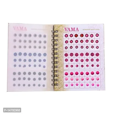 VAMA Multicolour Plain Glitter Sparkle Shaded Stone Small Bindi Book for Women (504 Fancy Small Bindi Book)