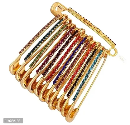 Stylish Big Brooches Accessories Sadi Sari Pins Stone Safety Saree Pins For Women Girls Ladies -Saree Safety Pin-thumb0