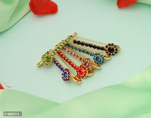 Stylish Women Brooches And Pins For Hijab Dupatta Chunri Scarfs And Fancy Saree Pin For Women-thumb2