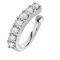 Stylish Silver Plated Clip On Pressing Without Piercing Nose Ring For Women-thumb1