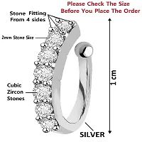 Stylish Silver Plated Clip On Pressing Without Piercing Nose Ring For Women-thumb2