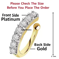 Stylish Gold Design Silver Crystal Stone Plated Clip On Pressing Type Nose Piercing Ring For Women-thumb1