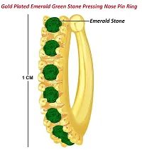 Stylish Gold Plated Clip On Nose Pin Pressing Nose Studs Green Nose Ring For Women And Girls-thumb1