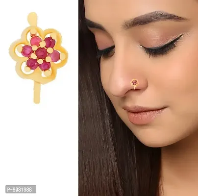 New Fashion Gold L Nose Piercing Jewelry Cz Butterfly Flower Leaf Shape  Screw Nose Stud Indian Nose Ring - AliExpress
