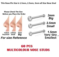 Stylish Women Surgical Stainless Steel Stylish Small Nose Stud Pin Rings Pierced-thumb1