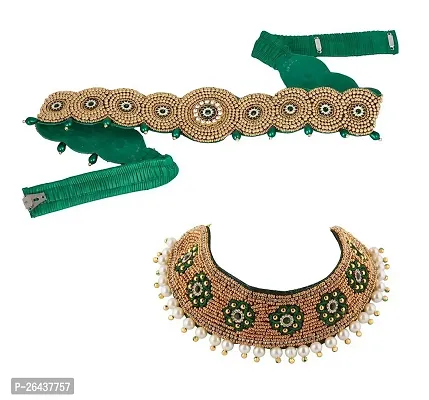 Green color crystal stone kamarband for women