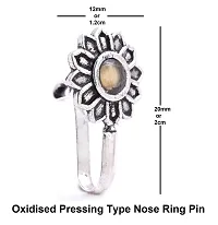 Oxidised Nose Pin Without Piercing Nose Ring Clip on Nose Stud For Women  Girls-thumb1