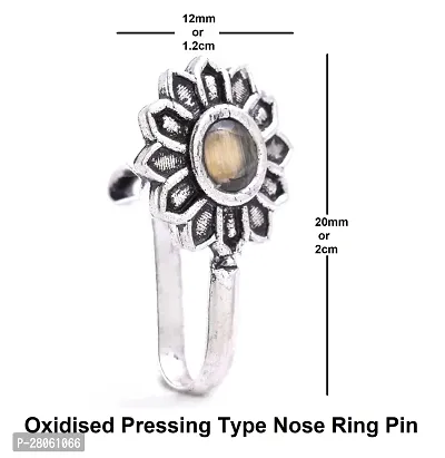 Oxidised Nose Pin Without Piercing Nose Ring Clip on Nose Stud For Women  Girls-thumb3