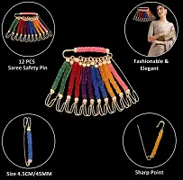 Stylish Golden Beads Safety Saree Pin Pallu Sari Drapping Dupatta Chunari Lock Pins Set For Women And Ladies-thumb1