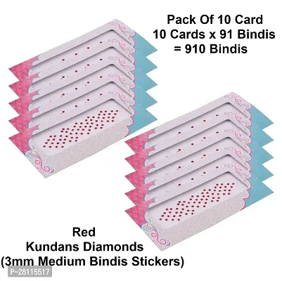 Red lal Laal Rhinestone Diamond Bindi Kumkum Sindoor Stickers for women-thumb2