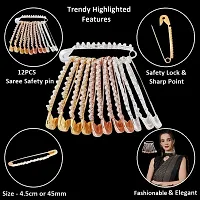 Gold Silver Rosegold Beads Saree Safety Pin Duppata Brooch For Women  Girls-thumb1