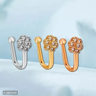 Stylish Metal Nose Pin For Women Pack Of 3