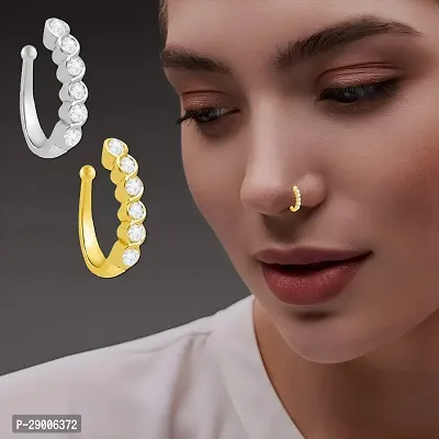 Clip on Nose Ring for Women  2 PC