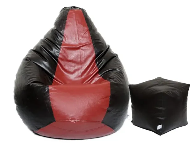 Super Leatherette Bean Bag Cover and Puffy Cover (Set of 2, Without Beans) XXXL - Tan, Brown