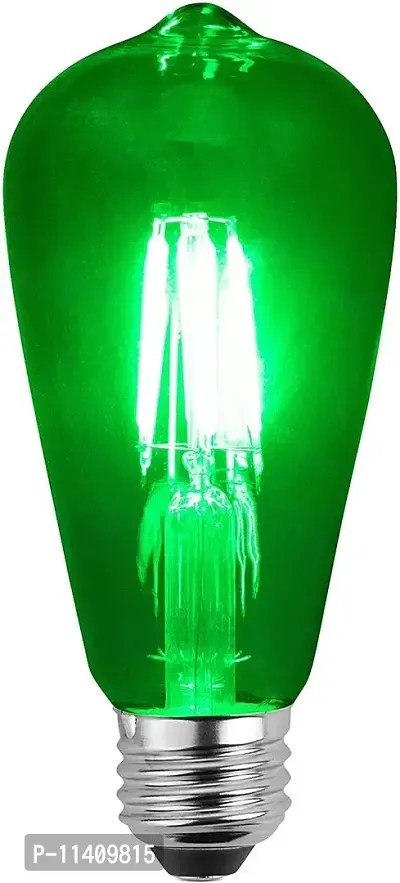 PGSA2Z LED 4Watt Filament ST64 Green Colored Light Bulbs Dimmable ? UL Listed, E27 Base Lightbulb ? Energy Saving - Lasts for 25000 Hours - Heavy Duty Glass - 1 Pack-thumb2