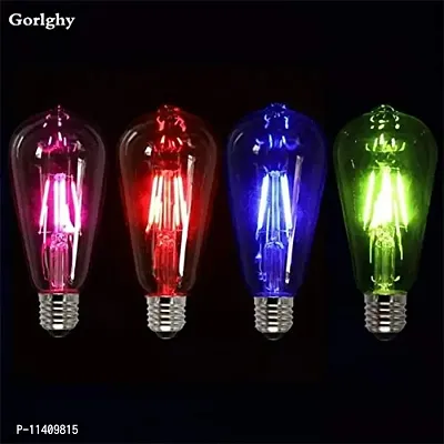 PGSA2Z LED 4Watt Filament ST64 Green Colored Light Bulbs Dimmable ? UL Listed, E27 Base Lightbulb ? Energy Saving - Lasts for 25000 Hours - Heavy Duty Glass - 1 Pack-thumb5