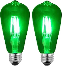 PGSA2Z LED 4Watt Filament ST64 Green Colored Light Bulbs Dimmable ? UL Listed, E27 Base Lightbulb ? Energy Saving - Lasts for 25000 Hours - Heavy Duty Glass - 1 Pack-thumb2