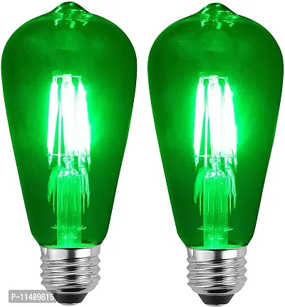 PGSA2Z LED 4Watt Filament ST64 Green Colored Light Bulbs Dimmable ? UL Listed, E27 Base Lightbulb ? Energy Saving - Lasts for 25000 Hours - Heavy Duty Glass - 1 Pack-thumb3
