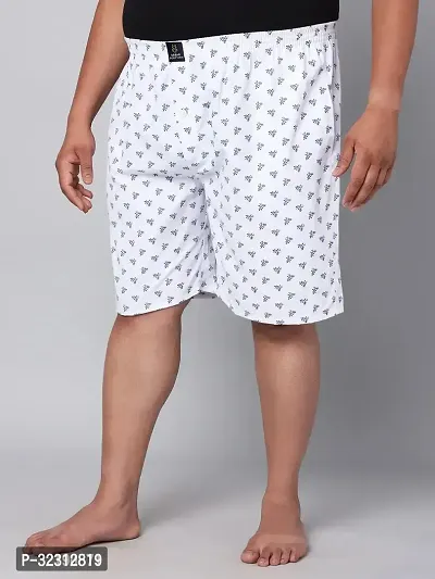 Stylish Cotton Printed Plus Size Shorts for Men-thumb0