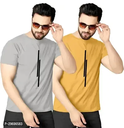 Reliable Polyester Printed Tees For Men Pack Of 2