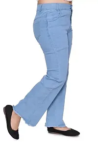 Stylish Blue Denim Solid Jeans For Women-thumb1