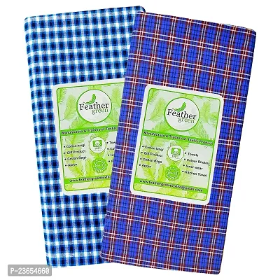 Feather Green Multi Color Lungi Pack of 2-thumb0