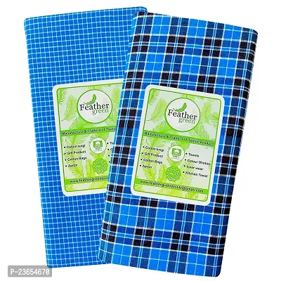 Feather Green Multi Color Lungi Pack of 2