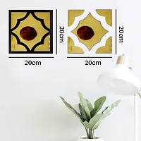 VAH Black and Golden colour Wall Pattern Mirror Sticker( Pack of  3 )-thumb3