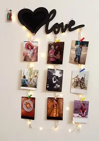 VAH- Kya Bat Hai !! Love Black Wooden Photo Frame With Led Light - Display Picture Collage Organizer With Clips(Tabletop, Wall Mount, Pack Of 1)-thumb3