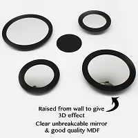 VAH Crystal Art 7 Piece Modern Black Frame Round Decorative Wall Mirror Set.-thumb2