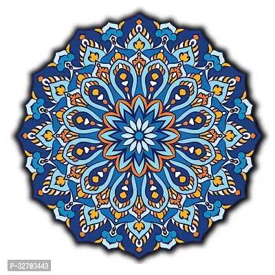 VAH Multicolour Mandala Flower Wooden Sticker Set of 1-thumb0