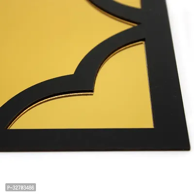 VAH Black and Golden colour Wall Pattern Mirror Sticker( Pack of  3 )-thumb3