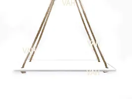 VAH- Kya Bat Hai !! AH Wall Hanging Wood Floating Rustic Rope Plant Shelves for Home D?cor-thumb2